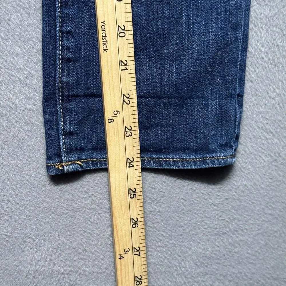 American Eagle Womens 2 Regular Artist Crop Jeans Dark Wash Studded Denim EUC